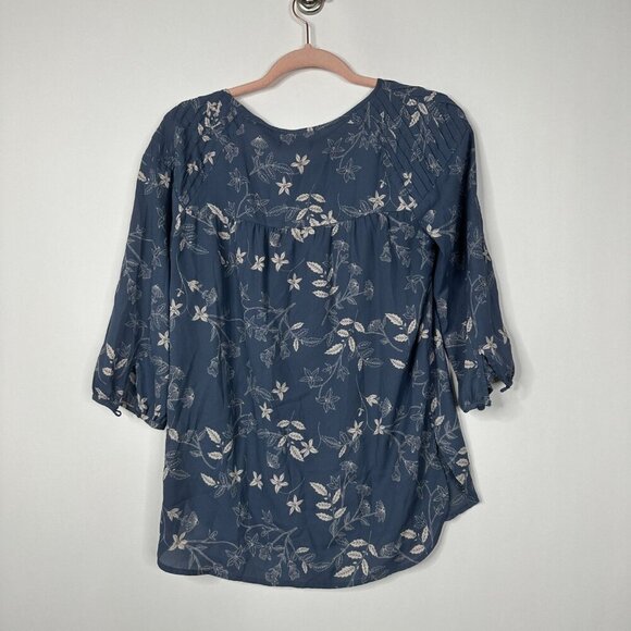2/$24 LC Lauren Conrad Pintucked Printed Chiffon Peasant Tunic Top #A0213 TRB2 - Picture 5 of 9